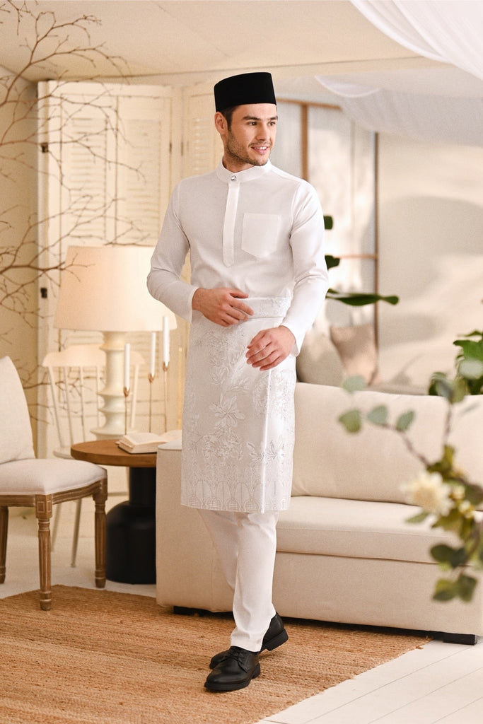 Baju Melayu Natural Cotton Bespoke Fit - White