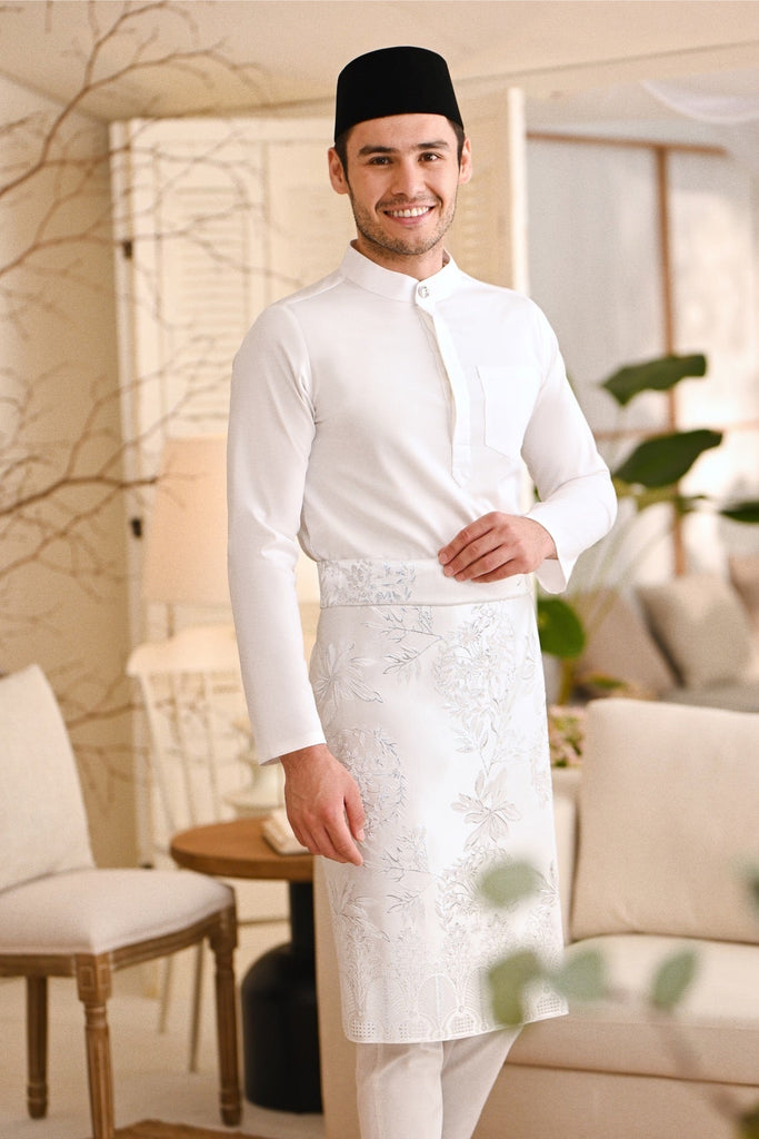 Baju Melayu Natural Cotton Bespoke Fit - White