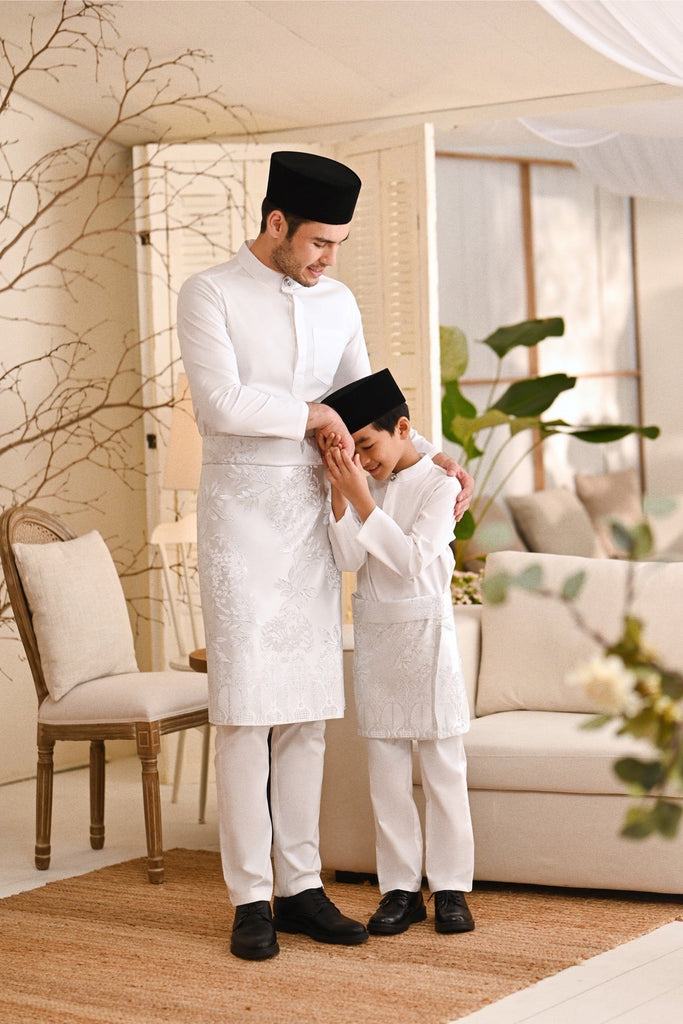 Baju Melayu Natural Cotton Bespoke Fit - White