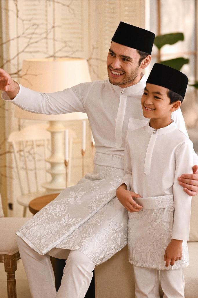 Baju Melayu Natural Cotton Bespoke Fit - White