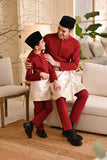 Baju Melayu Kids Natural Cotton Bespoke Fit - Maroon