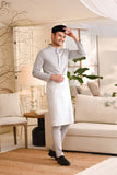 Baju Melayu Natural Cotton Bespoke Fit - Light Grey