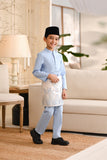 Baju Melayu Kids Natural Cotton Bespoke Fit - Ice Blue
