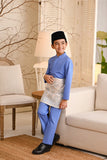 Baju Melayu Kids Natural Cotton Bespoke Fit - Blue Bonnet
