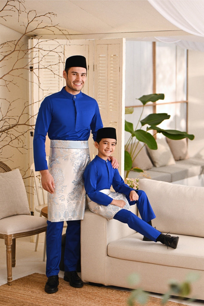 Baju Melayu Natural Cotton Bespoke Fit - Royal Blue
