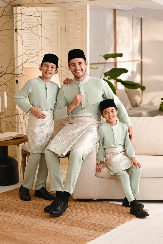Baju Melayu Light Bespoke Fit - Fog Green