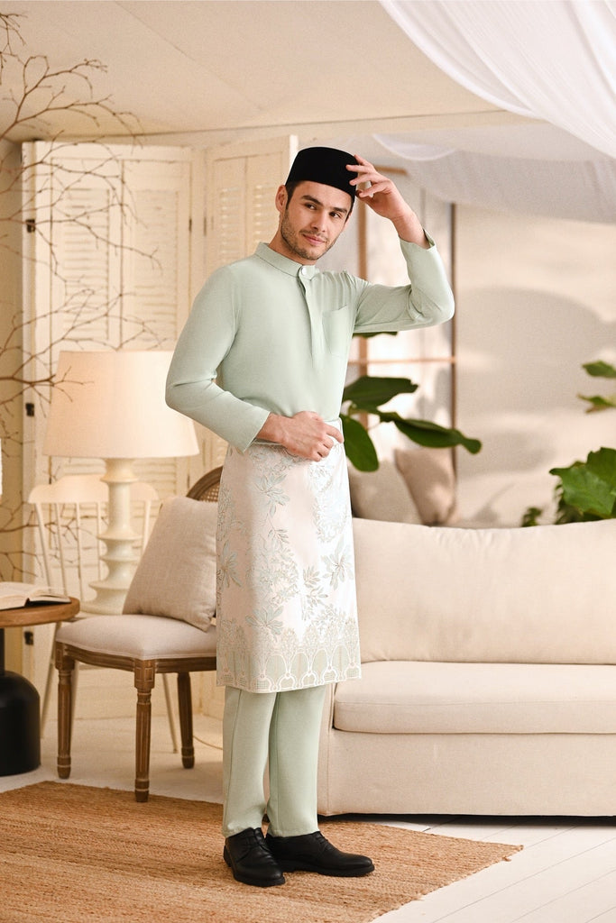 Baju Melayu Light Bespoke Fit - Fog Green