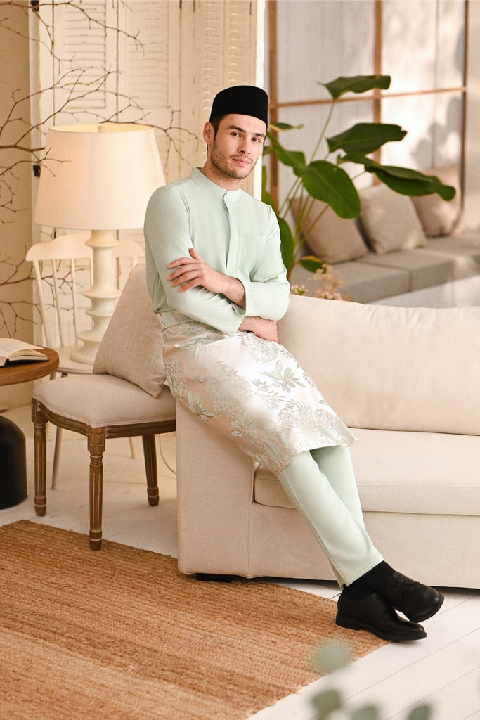 Baju Melayu Light Bespoke Fit - Fog Green