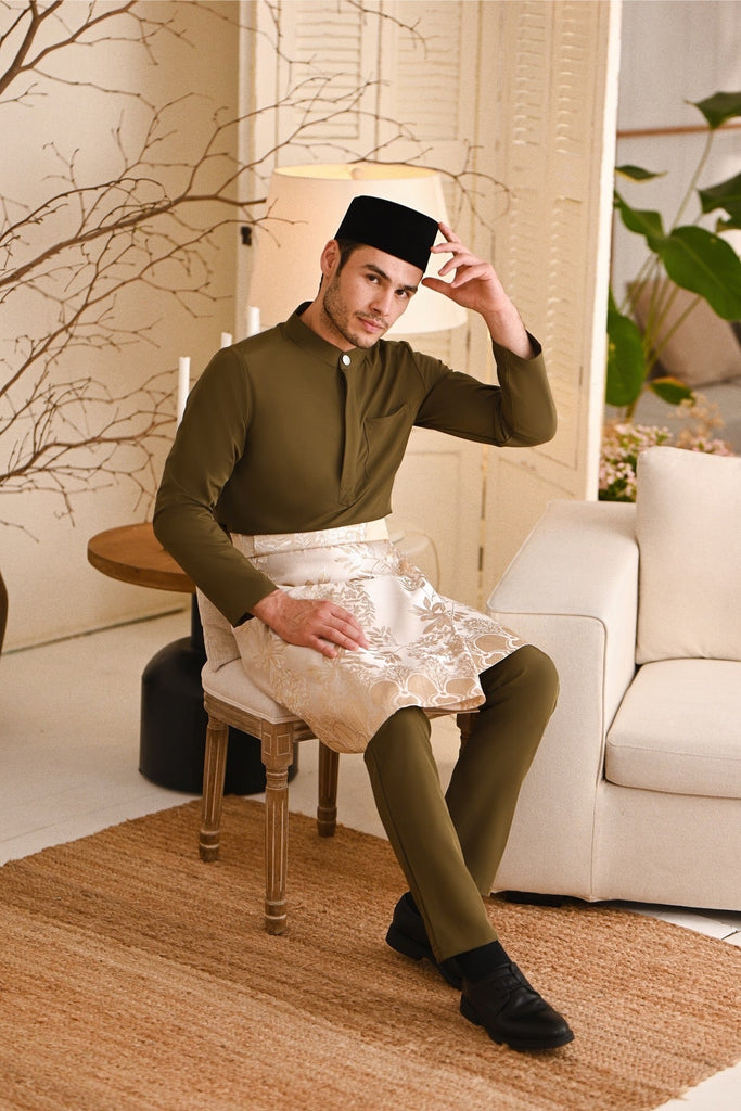 Baju Melayu Light Bespoke Fit - Moss Green