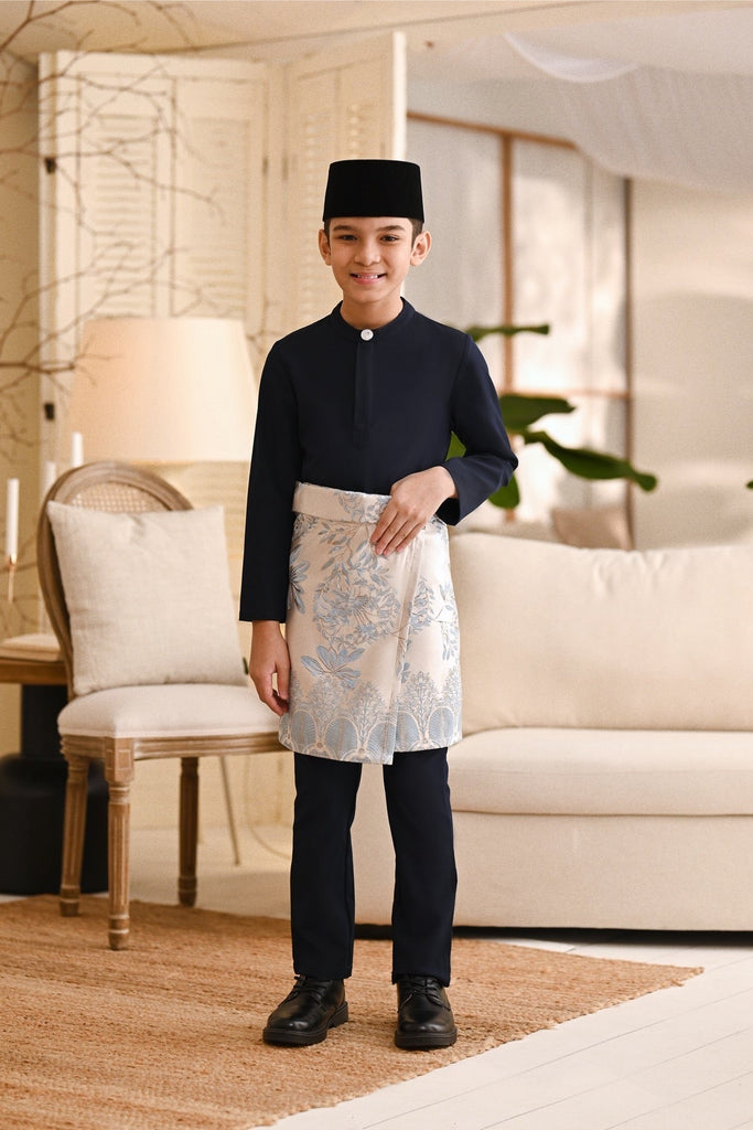 Baju Melayu Kids Light Bespoke Fit - Midnight Blue