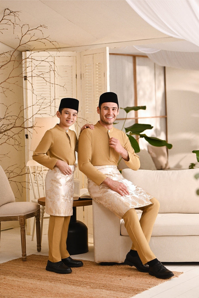 Baju Melayu Light Bespoke Fit - Honey Mustard