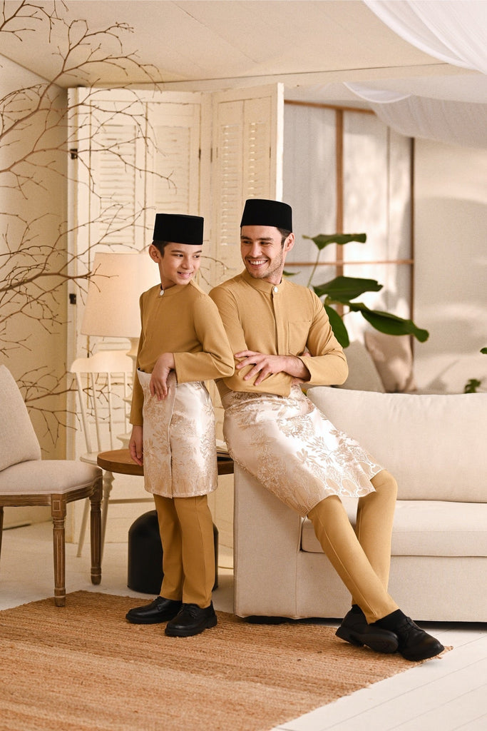 Baju Melayu Light Bespoke Fit - Honey Mustard