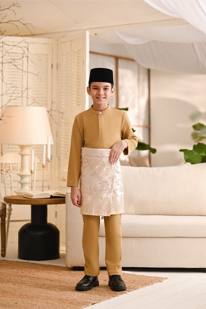 Baju Melayu Kids Light Bespoke Fit - Honey Mustard