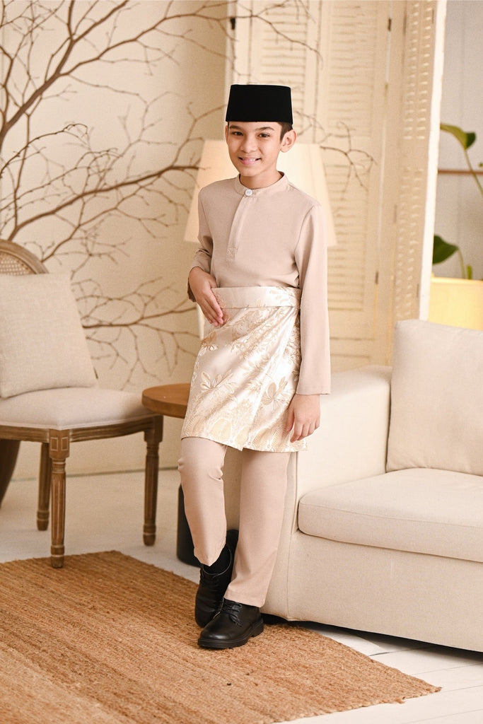 Baju Melayu Kids Light Bespoke Fit - Nude