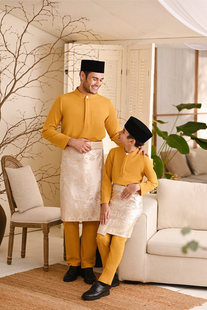 Baju Melayu Kids Light Bespoke Fit - Butterscotch