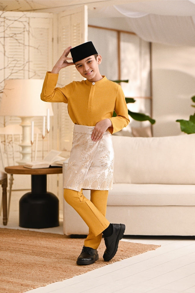 Baju Melayu Kids Light Bespoke Fit - Butterscotch