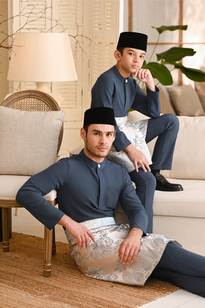 Baju Melayu Light Bespoke Fit - Blue Green