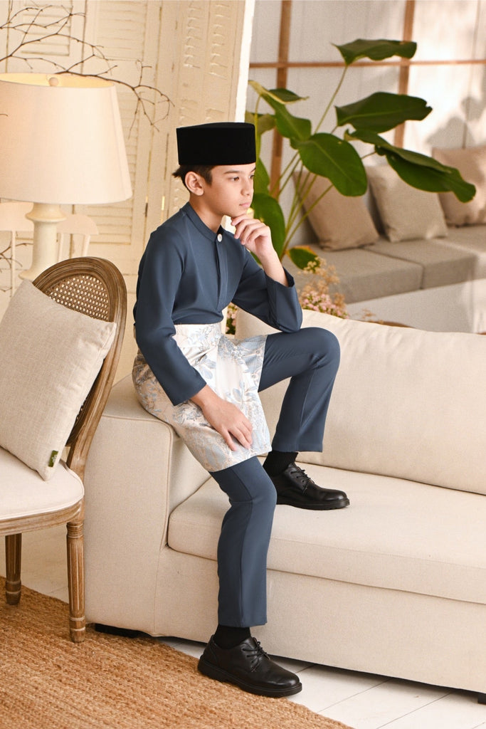 Baju Melayu Kids Light Bespoke Fit - Blue Green