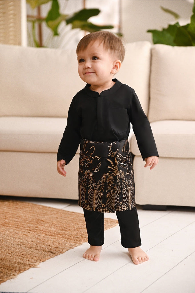 Baju Melayu Babies Light Bespoke Fit - Jet Black