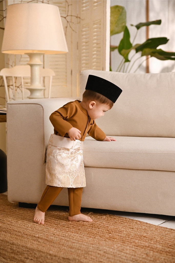 Baju Melayu Babies Light Bespoke Fit - Golden Brown