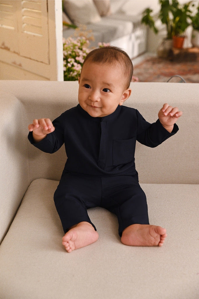 Baju Melayu Babies Light Bespoke Fit - Midnight Blue