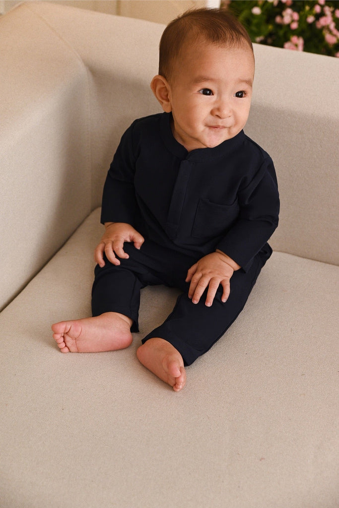 Baju Melayu Babies Light Bespoke Fit - Midnight Blue