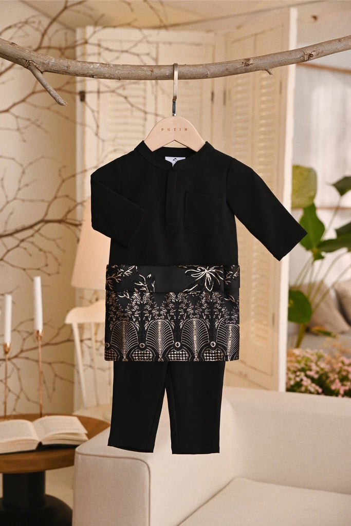 Baju Melayu Babies Light Bespoke Fit - Jet Black
