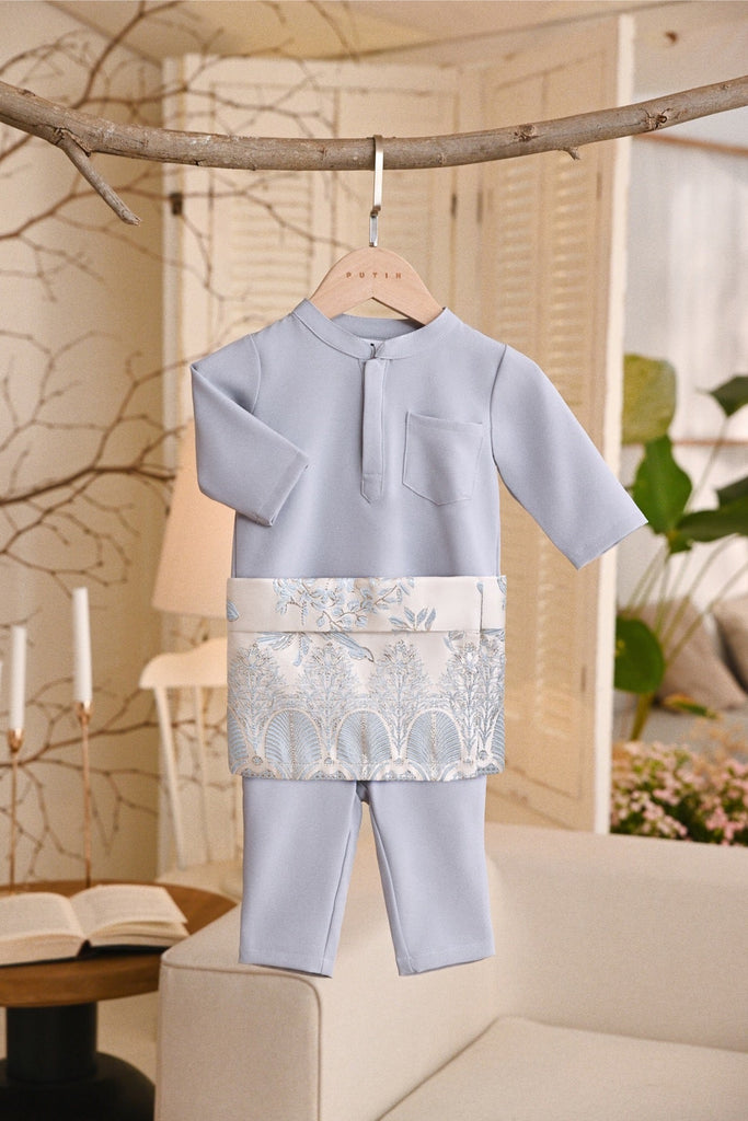 Baju Melayu Babies Light Bespoke Fit - Light Grey