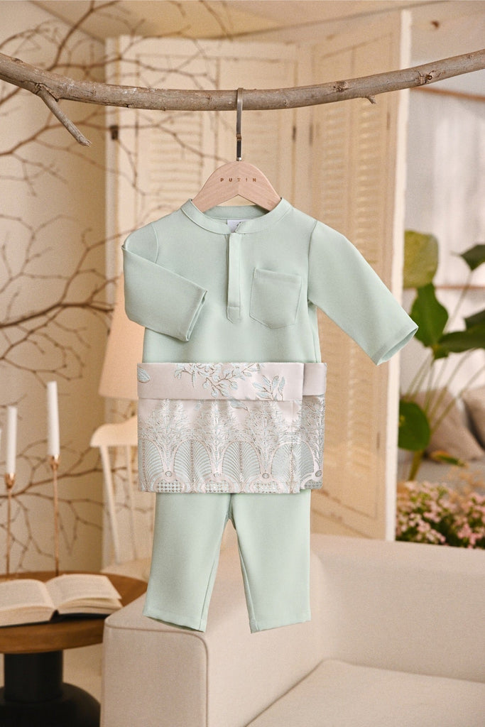 Baju Melayu Babies Light Bespoke Fit - Fog Green