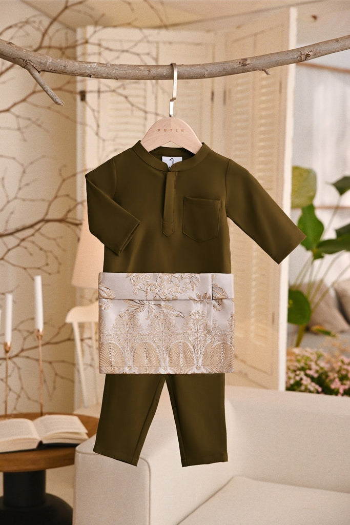 Baju Melayu Babies Light Bespoke Fit - Moss Green