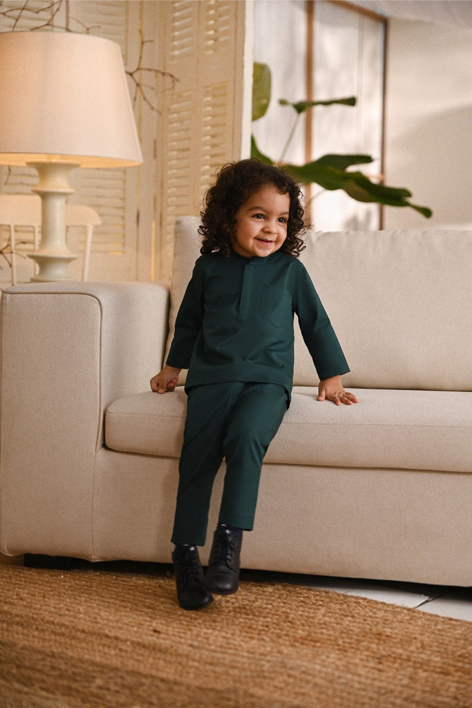 Baju Melayu Babies Light Bespoke Fit - Emerald Green