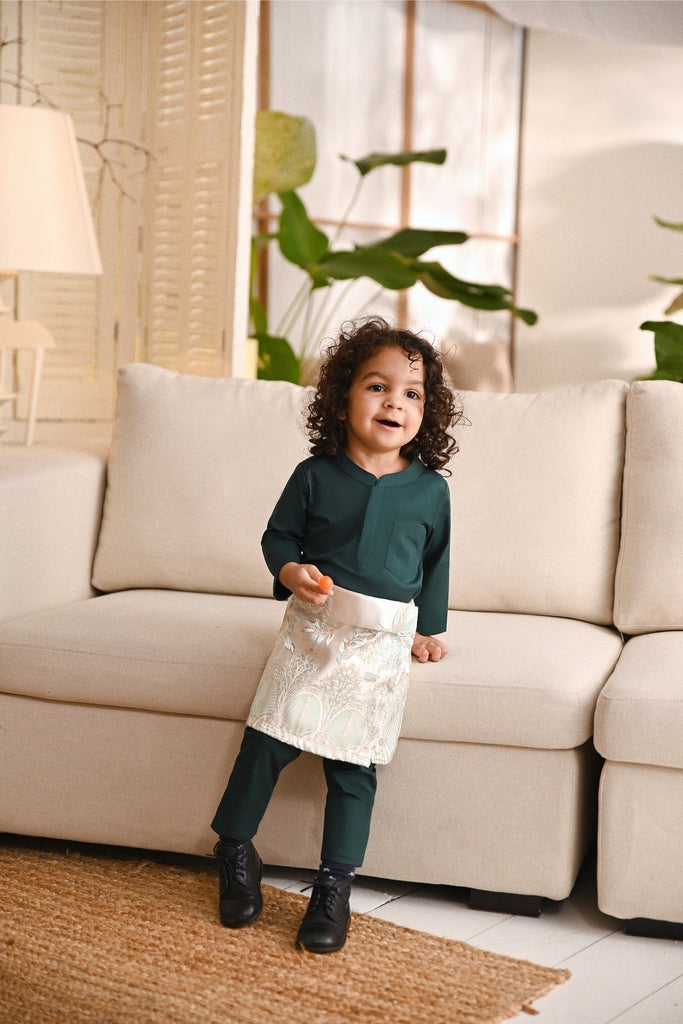 Baju Melayu Babies Light Bespoke Fit - Emerald Green