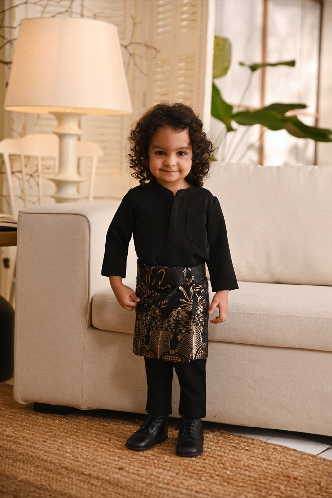 Baju Melayu Babies Light Bespoke Fit - Jet Black