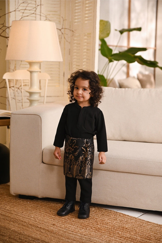 Baju Melayu Babies Light Bespoke Fit - Jet Black