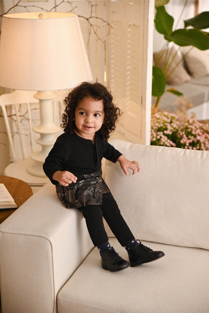 Baju Melayu Babies Light Bespoke Fit - Jet Black