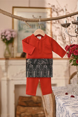 Baju Melayu Babies Luxury Bespoke Fit - Scarlet Red