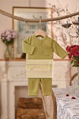 Baju Melayu Babies Luxury Bespoke Fit - Moss Green