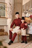 Baju Melayu Kids Luxury Bespoke Fit - Dark Burgundy