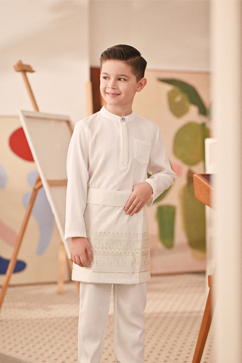 Baju Melayu Kids Couture Bespoke Fit - Off White
