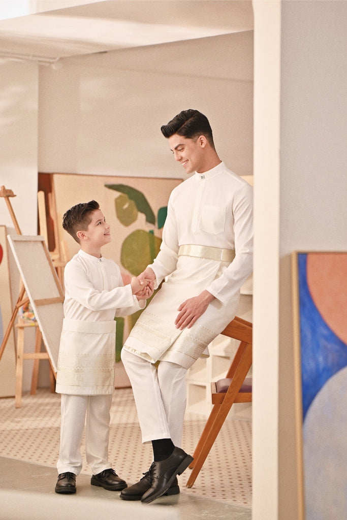 Baju Melayu Kids Couture Bespoke Fit - Off White