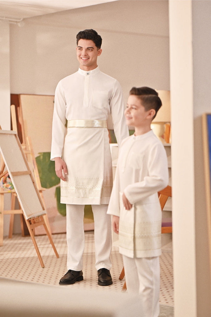 Baju Melayu Couture Slim Fit - Off White