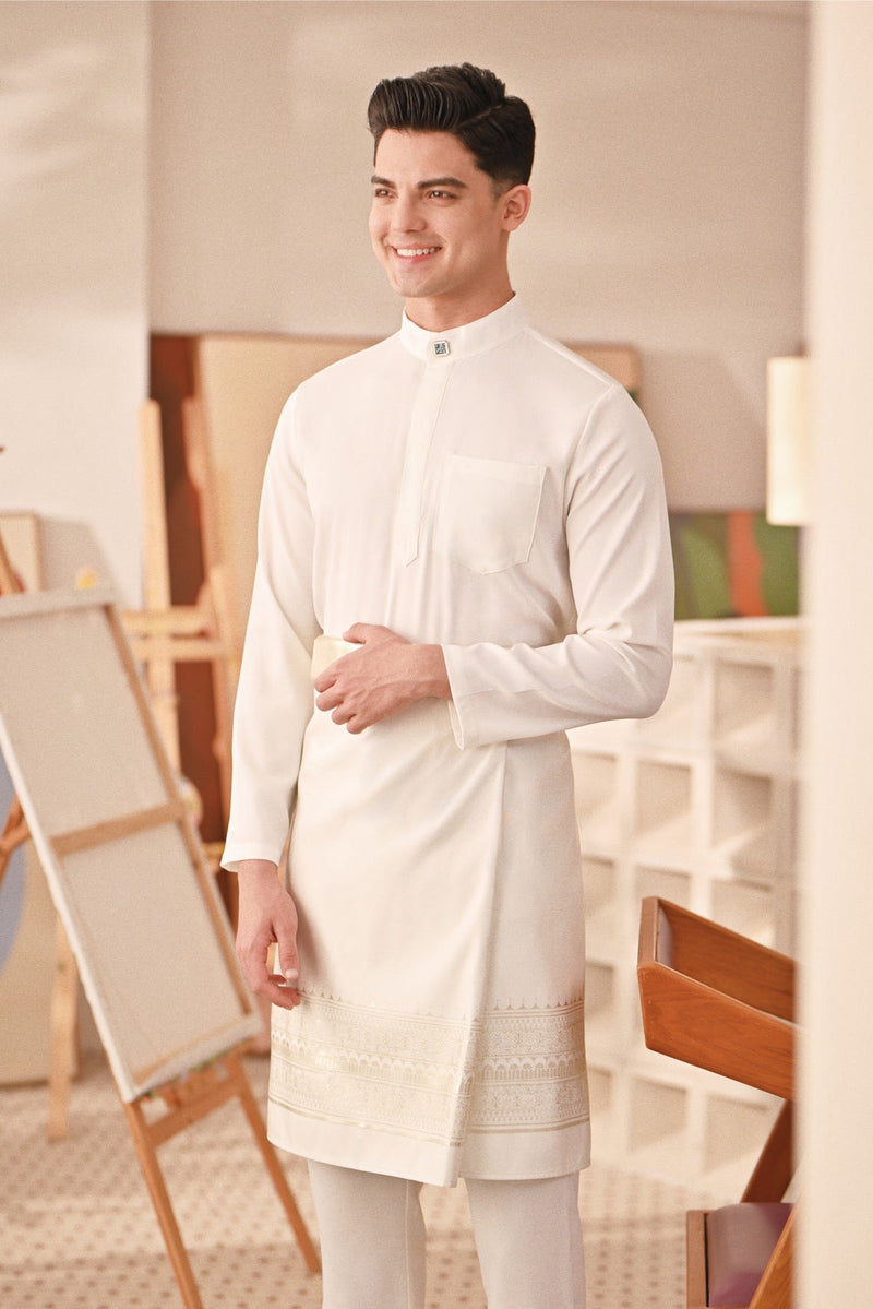 Baju Melayu Couture Slim Fit - Off White