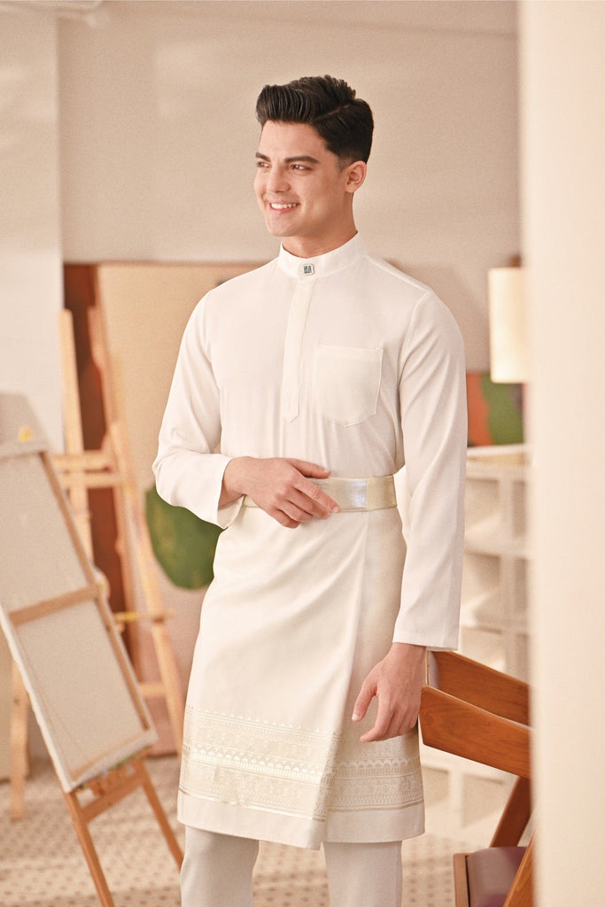 Baju Melayu Couture Slim Fit - Off White
