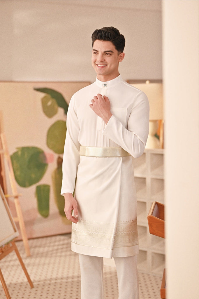 Baju Melayu Couture Slim Fit - Off White