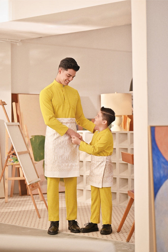 Baju Melayu Kids Couture Bespoke Fit - Maize Yellow