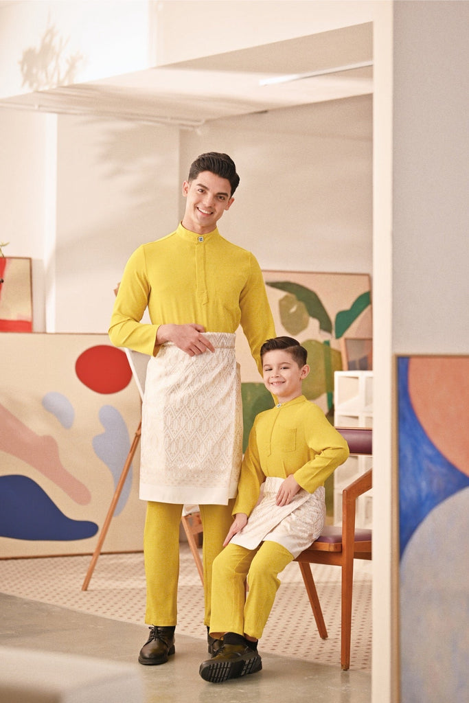 Baju Melayu Couture Slim Fit - Maize Yellow