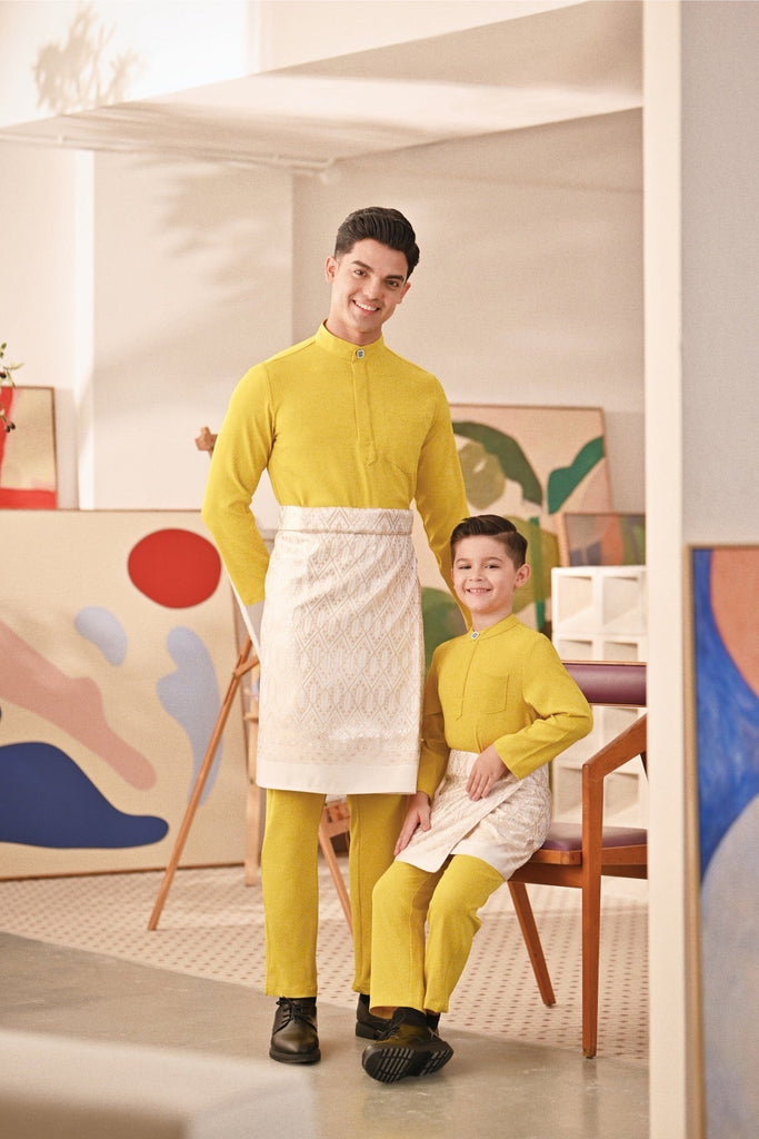 Baju Melayu Couture Slim Fit - Maize Yellow