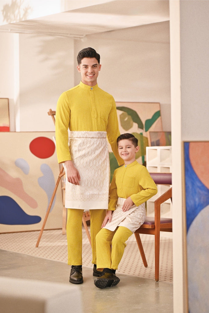 Baju Melayu Kids Couture Bespoke Fit - Maize Yellow
