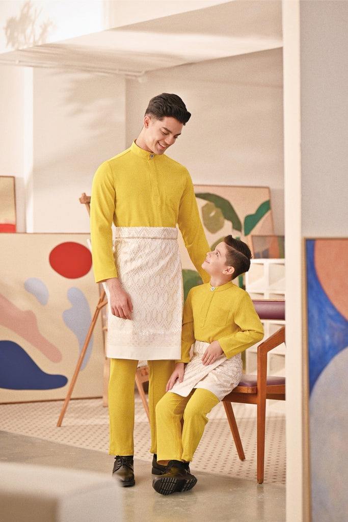 Baju Melayu Kids Couture Bespoke Fit - Maize Yellow