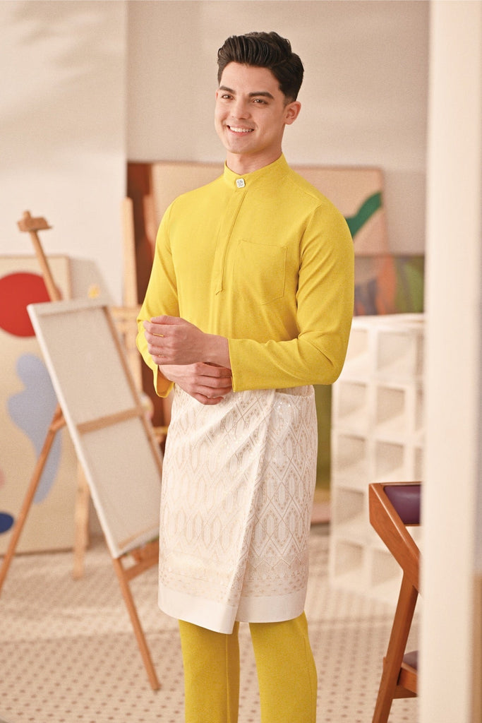 Baju Melayu Couture Slim Fit - Maize Yellow